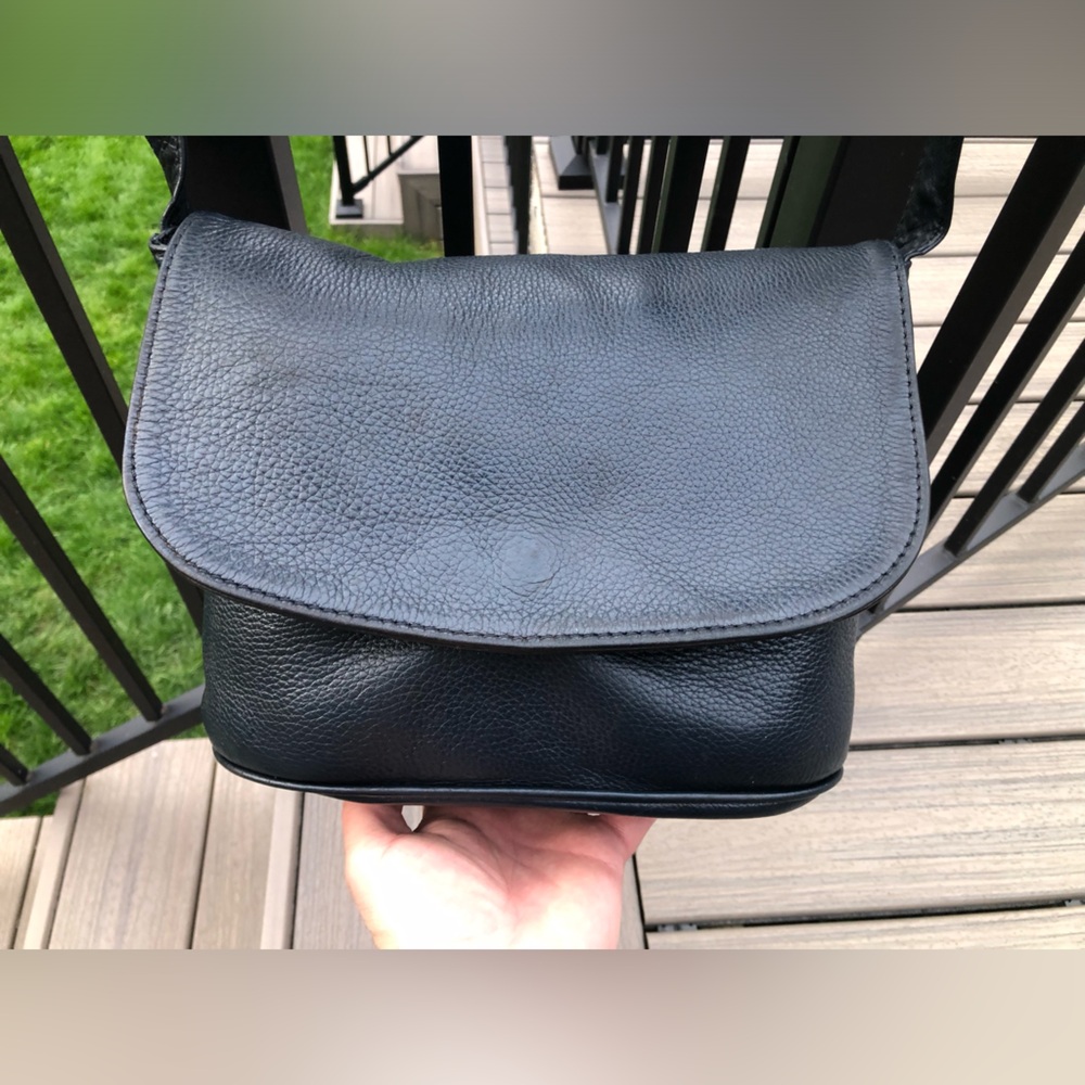 Coach Vintage Navy Blue Pebble Leather #4903 Sonoma Flap Crossbody Handbag
